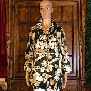 Chico's No Iron Femme Camo Cotton Popover Tunic